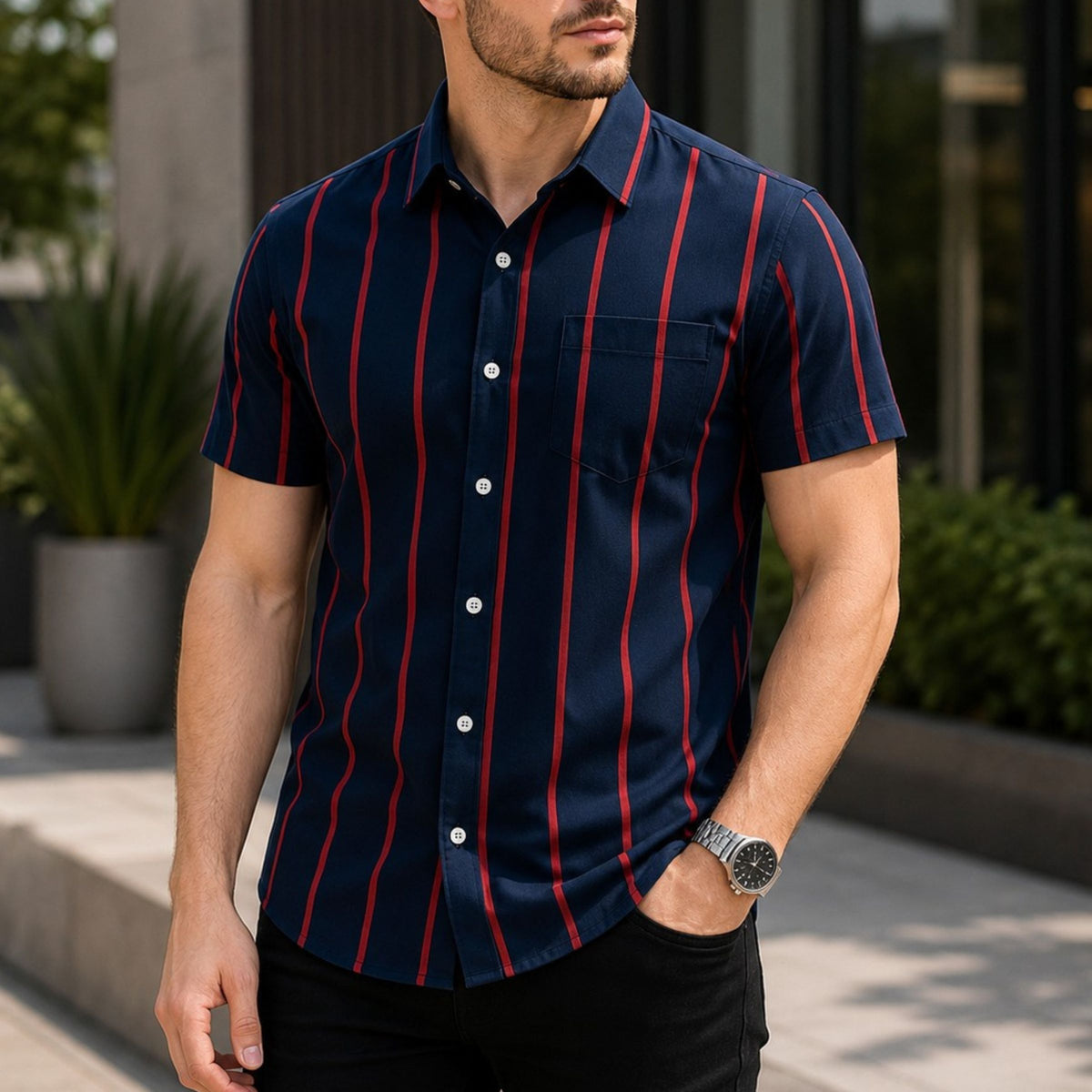 Premium Printed Half Sleeve Cotton Shirt for Men