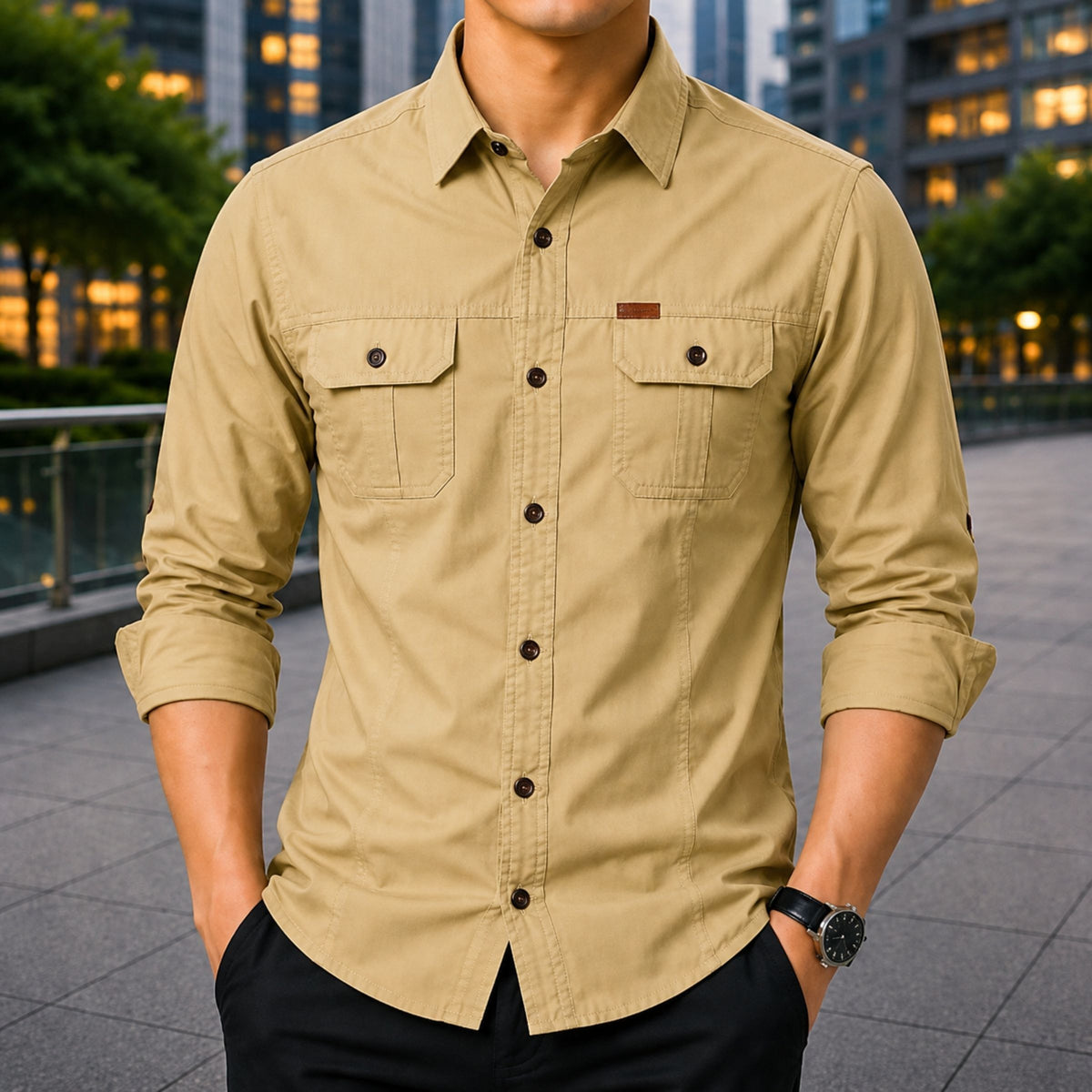 Premium Cotton Full Sleeve Panel Shirt for Men
