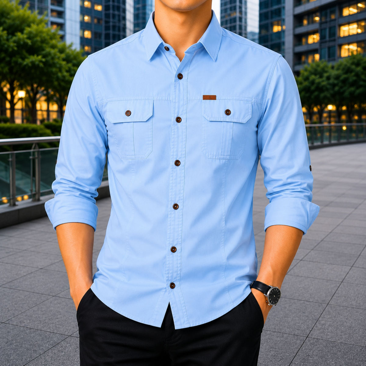 Premium Cotton Full Sleeve Panel Shirt for Men