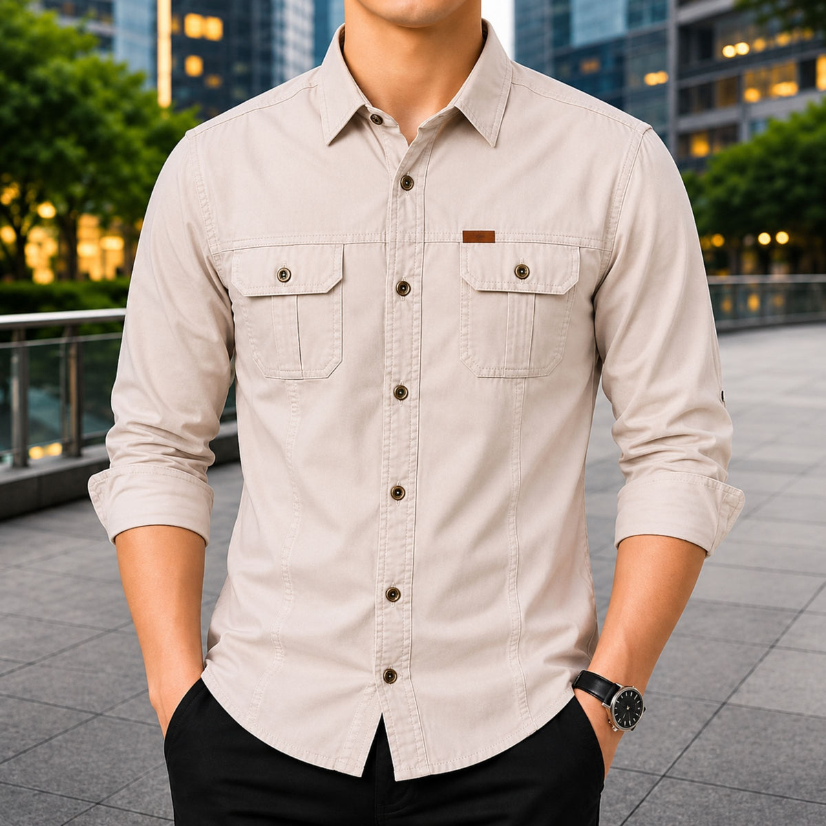 Premium Cotton Full Sleeve Panel Shirt for Men