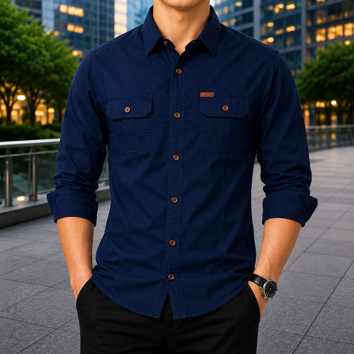 Premium Cotton Full Sleeve Panel Shirt for Men